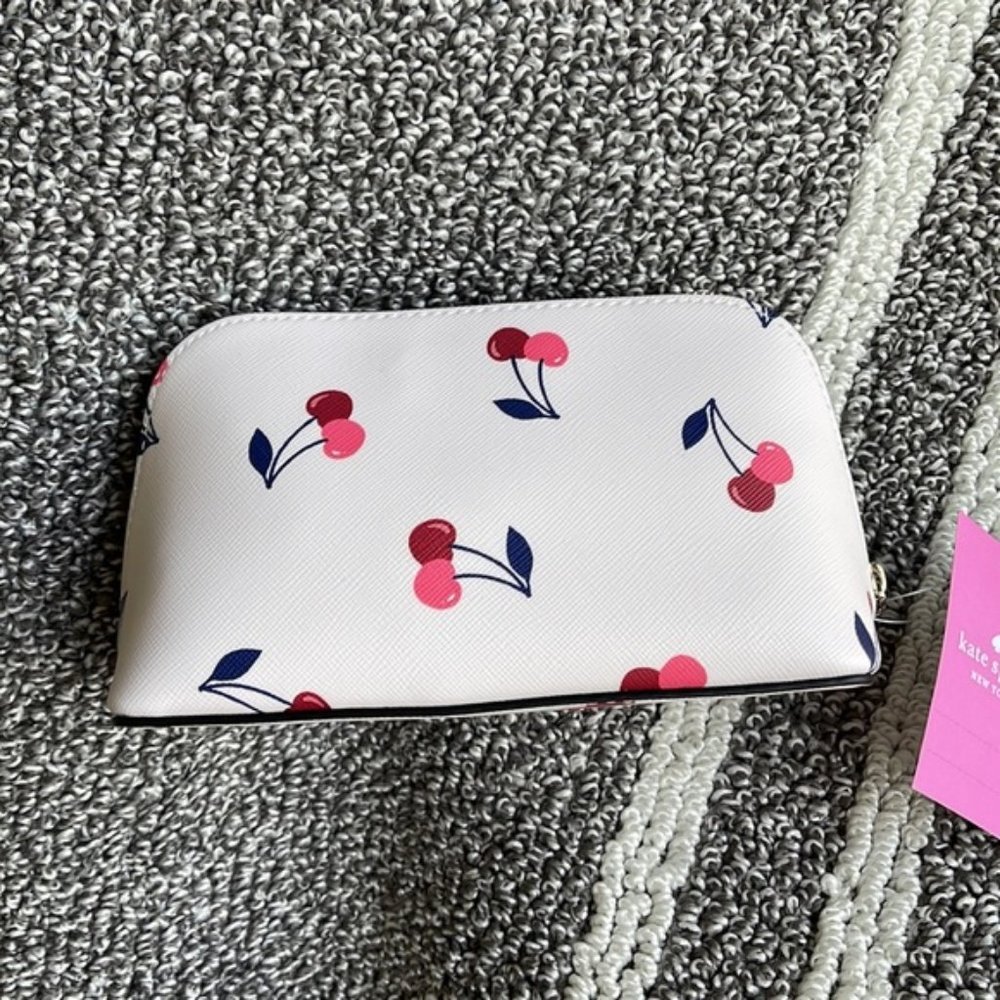 Kate Spade Dancing Cherrie Small Cosmetic Case Cream Multi - Picture 2 of 15
